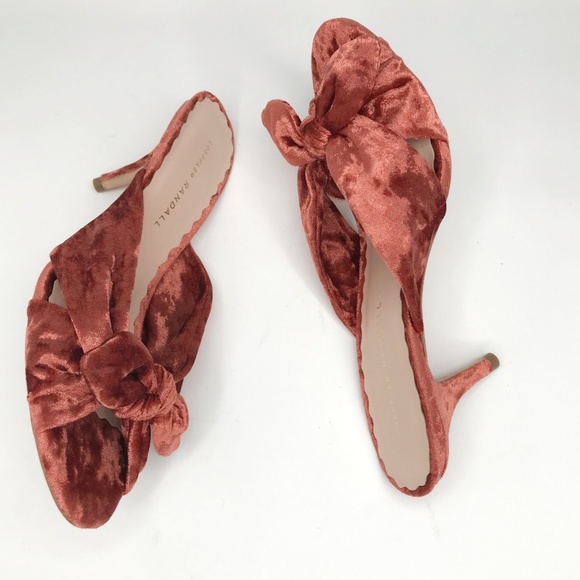 Loeffler Randall Velvet Luisa Kitten Heels Brique - Picture 3 of 8